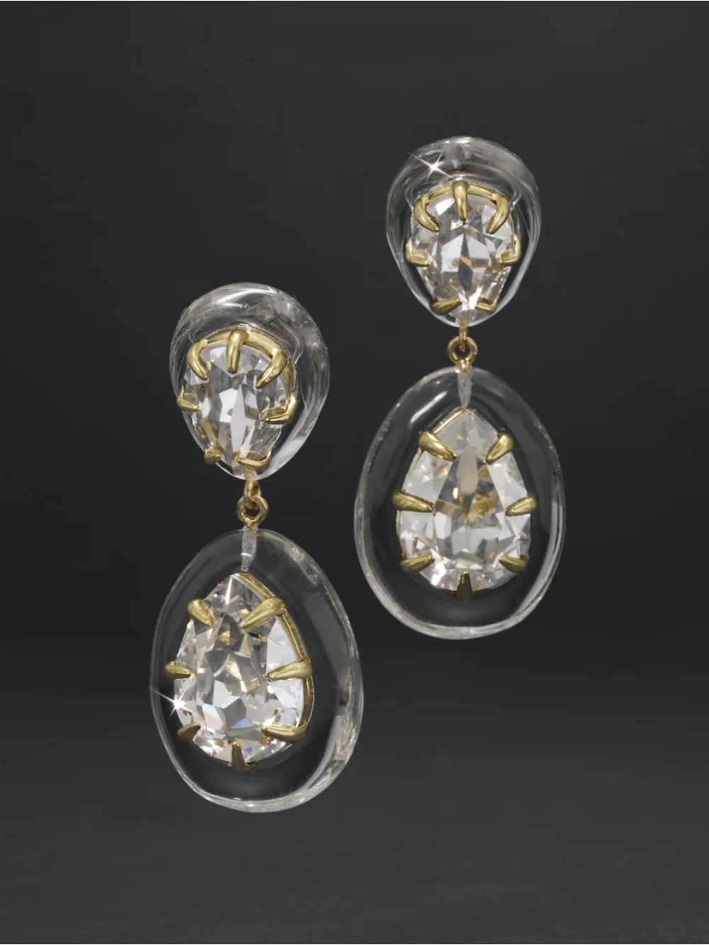 Alexis Bittar Bonbon Crystal Lucite Teardrop Earrings